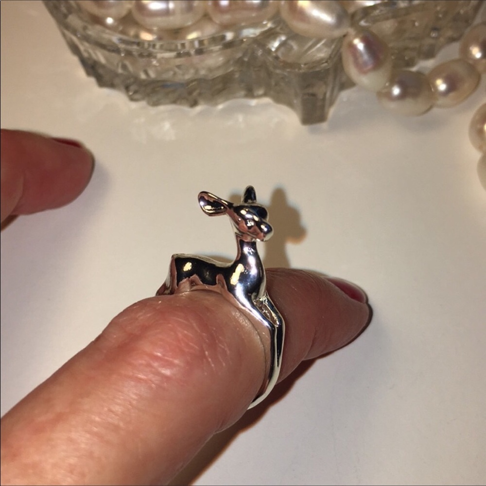 Deer Fawn Reindeer Bambi adjustable New SilverRing - Picture 6 of 7